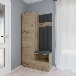 Halcombinatie Nela I LUX – 100 cm – Artisan Eiken – Trinity 15 – Donkergrijs