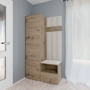 Halcombinatie Nela I LUX – 100 cm – Artisan Eiken – Trinity 01 – Crème