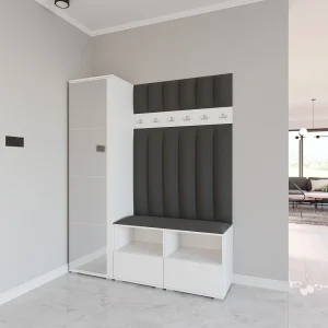 Halcombinatie Nela II LUX met spiegel – 150 cm – Mat Wit – Trinity 15 – Donkergrijs Halcombinatie Nela II LUX met spiegel – 150 cm – Mat Wit – Trinity 15 – Donkergrijs