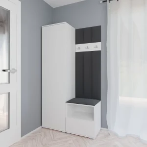 Halcombinatie Nela I LUX – 100 cm – Mat Wit – Trinity 15 – Donkergrijs