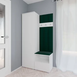 Halcombinatie Nela I LUX – 100 cm – Mat Wit – Trinity 28 – Flessengroen