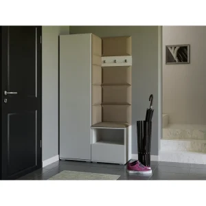 Halcombinatie Nela I – 100 cm – Mat Wit – Trinity 04 – Beige Halcombinatie Nela I – 100 cm – Mat Wit – Trinity 04 – Beige