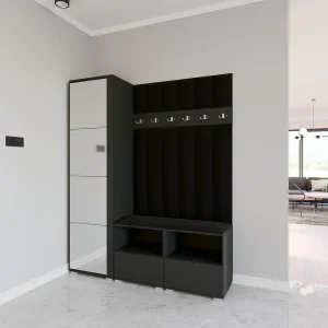 Halcombinatie Nela II LUX met spiegel – 150 cm – Grafiet – Trinity 16 – Zwart Halcombinatie Nela II LUX met spiegel – 150 cm – Grafiet – Trinity 16 – Zwart