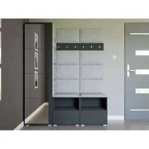 Halcombinatie Nela II met spiegel – 150 cm – Grafiet – Trinity 32 – Lichtgrijs Halcombinatie Nela II met spiegel – 150 cm – Grafiet – Trinity 32 – Lichtgrijs
