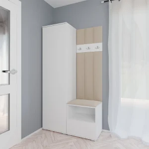 Halcombinatie Nela I LUX – 100 cm – Mat Wit – Trinity 04 – Beige
