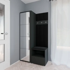 Halcombinatie Nela I LUX met spiegel – 100 cm – Grafiet – Trinity 16 – Zwart Halcombinatie Nela I LUX met spiegel – 100 cm – Grafiet – Trinity 16 – Zwart