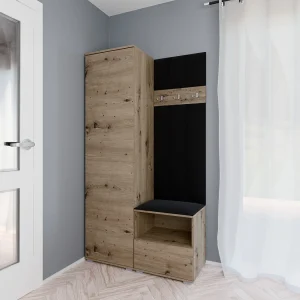 Halcombinatie Nela I LUX – 100 cm – Artisan Eiken – Trinity 16 – Zwart