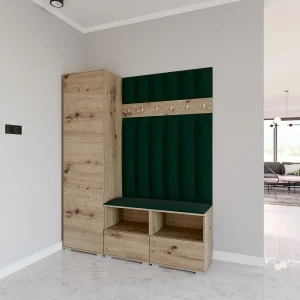 Halcombinatie Nela II LUX – 150 cm – Artisan Eiken – Trinity 28 – Flessengroen Halcombinatie Nela II LUX – 150 cm – Artisan Eiken – Trinity 28 – Flessengroen