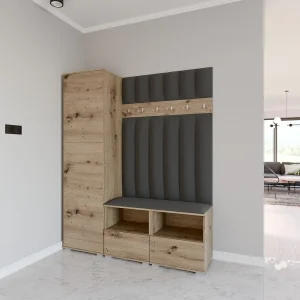 Halcombinatie Nela II LUX – 150 cm – Artisan Eiken – Trinity 15 – Donkergrijs Halcombinatie Nela II LUX – 150 cm – Artisan Eiken – Trinity 15 – Donkergrijs