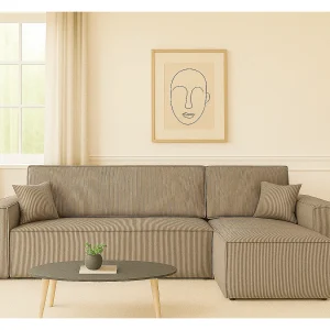 Hoekbank DENIS L met slaapfunctie 135×200 Poso 2