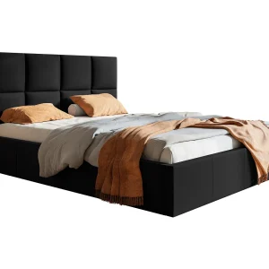 Gestoffeerd bed 140 x 200 Fado – tweepersoonsbed met opbergruimte, metalen lattenbodem – fluweel Zwart (Jasmine 100) Gestoffeerd bed 140 x 200 Fado – tweepersoonsbed met opbergruimte, metalen lattenbodem – fluweel Zwart (Jasmine 100)