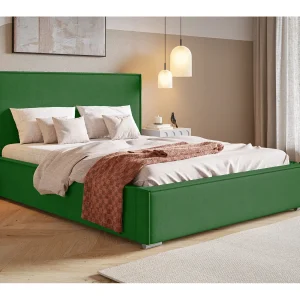 Gestoffeerd bed 160×200 met opbergruimte Sydney – metalen lattenbodem, fluwelen Groen (Amor Velvet 4311)