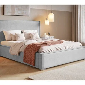 Gestoffeerd bed 160×200 met opbergruimte Sydney – metalen lattenbodem, fluwelen Grijs (Amor Velvet 4318)