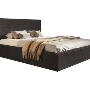 Gestoffeerd bed 140×200 Kyoto – tweepersoonsbed met opbergruimte – metalen lattenbodem, fluwelen Zwart (Amor Velvet 4322) Gestoffeerd bed 140×200 Kyoto – tweepersoonsbed met opbergruimte – metalen lattenbodem, fluwelen Zwart (Amor Velvet 4322)