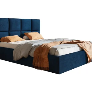 Gestoffeerd bed 140 x 200 Fado – tweepersoonsbed met opbergruimte, metalen lattenbodem – fluweel Blauw (Kronos 09) Gestoffeerd bed 140 x 200 Fado – tweepersoonsbed met opbergruimte, metalen lattenbodem – fluweel Blauw (Kronos 09)