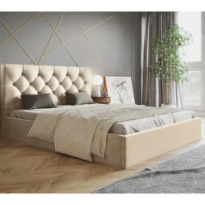 Gestoffeerd bed 140×200 Molly met opbergruimte – metalen lattenbodem, fluwelen Beige (Amor Velvet 4304) Gestoffeerd bed 140×200 Molly met opbergruimte – metalen lattenbodem, fluwelen Beige (Amor Velvet 4304)
