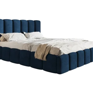 Gestoffeerd bed 140×200 Palermo met lattenbodem – opbergruimte, fluwelen Blauw (Kronos 09) Gestoffeerd bed 140×200 Palermo met lattenbodem – opbergruimte, fluwelen Blauw (Kronos 09)