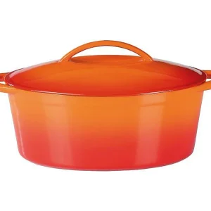 Gietijzeren ovale braadpan GSW 33×25 cm oranje geëmailleerd, inductie, oven tot 240°C, stoomdeksel Gietijzeren ovale braadpan GSW 33×25 cm oranje geëmailleerd, inductie, oven tot 240°C, stoomdeksel