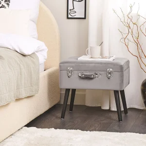 Hocker fluweel grijs MALLARD Hocker fluweel grijs MALLARD