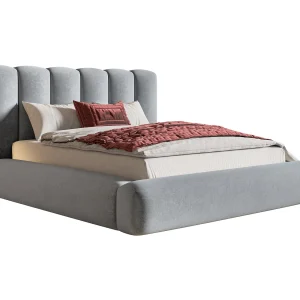 Gestoffeerd bed 140×200 Lumaro met opbergruimte – lattenbodem, Lichtgrijs (Amor Velvet 4318) Gestoffeerd bed 140×200 Lumaro met opbergruimte – lattenbodem, Lichtgrijs (Amor Velvet 4318)