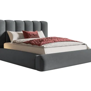 Gestoffeerd bed 140×200 Lumaro met opbergruimte – lattenbodem, Donkergrijs (Amor Velvet 4321) Gestoffeerd bed 140×200 Lumaro met opbergruimte – lattenbodem, Donkergrijs (Amor Velvet 4321)