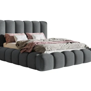 Gestoffeerd bed 140×200 Madeno – lattenbodem, opbergruimte – fluweel, Donkergrijs (Amor Velvet 4321) Gestoffeerd bed 140×200 Madeno – lattenbodem, opbergruimte – fluweel, Donkergrijs (Amor Velvet 4321)