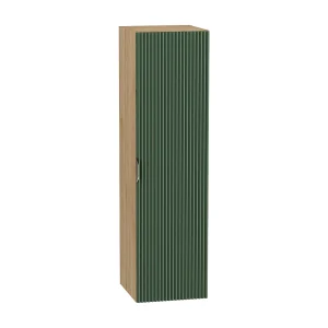 Hangende badkamerkolom WENA, gecanneleerde fronten, Willy, 120x33x33 cm, Groen/Walnoot