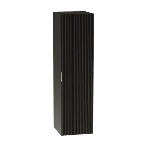 Hangende badkamerkolom WENA, gecanneleerde fronten, Willy, 120x33x33 cm, Zwart