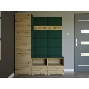Halcombinatie Nela II – 150 cm – Artisan Eiken – Trinity 28 – Flessengroen