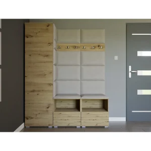 Halcombinatie Nela II – 150 cm – Artisan Eiken – Trinity 01 – Crème