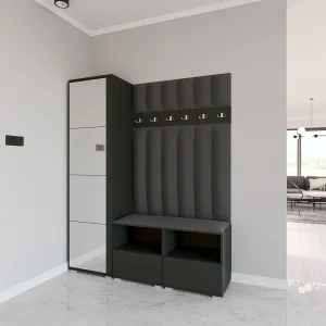 Halcombinatie Nela II LUX met spiegel – 150 cm – Grafiet – Trinity 15 – Donkergrijs Halcombinatie Nela II LUX met spiegel – 150 cm – Grafiet – Trinity 15 – Donkergrijs