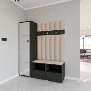 Halcombinatie Nela II LUX met spiegel – 150 cm – Grafiet – Trinity 04 – Beige Halcombinatie Nela II LUX met spiegel – 150 cm – Grafiet – Trinity 04 – Beige