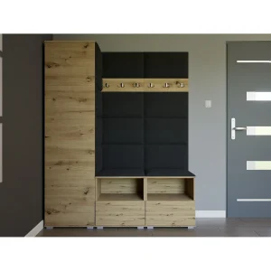 Halcombinatie Nela II – 150 cm – Artisan Eiken – Trinity 16 – Zwart