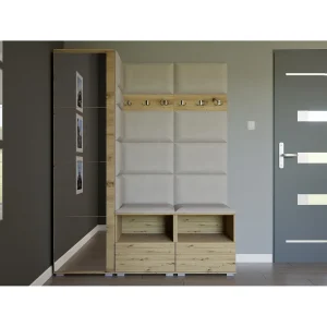 Halcombinatie Nela II met spiegel – 150 cm – Artisan Eiken – Trinity 01 – Crème Halcombinatie Nela II met spiegel – 150 cm – Artisan Eiken – Trinity 01 – Crème
