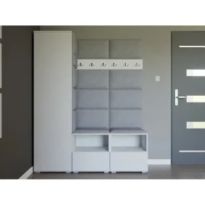 Halcombinatie Nela II – 150 cm – Mat Wit – Trinity 32 – Lichtgrijs
