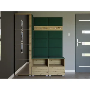 Halcombinatie Nela II met spiegel – 150 cm – Artisan Eiken – Trinity 28 – Flessengroen Halcombinatie Nela II met spiegel – 150 cm – Artisan Eiken – Trinity 28 – Flessengroen