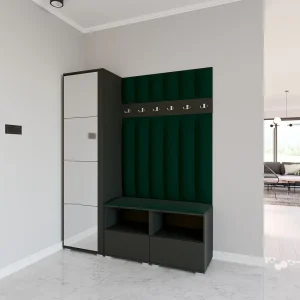 Halcombinatie Nela II LUX met spiegel – 150 cm – Grafiet – Trinity 28 – Flessengroen Halcombinatie Nela II LUX met spiegel – 150 cm – Grafiet – Trinity 28 – Flessengroen