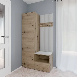Halcombinatie Nela I LUX – 100 cm – Artisan Eiken – Trinity 32 – Lichtgrijs