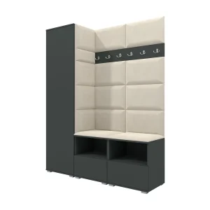 Halcombinatie Nela II – 150 cm – Grafiet – Trinity 01 – Crème