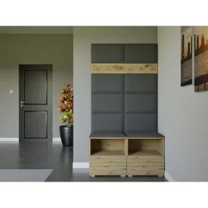 Halcombinatie Nela III – 100 cm – Artisan Eiken – Trinity 15 – Donkergrijs Halcombinatie Nela III – 100 cm – Artisan Eiken – Trinity 15 – Donkergrijs