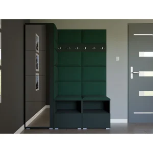 Halcombinatie Nela II met spiegel – 150 cm – Grafiet – Trinity 28 – Flessengroen Halcombinatie Nela II met spiegel – 150 cm – Grafiet – Trinity 28 – Flessengroen