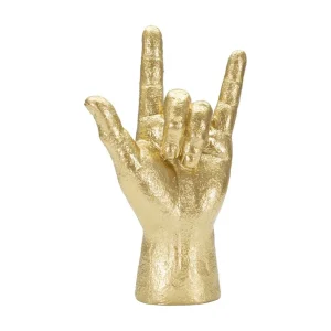 Handvormig beeldje van gouden hars, 14,5x7x23 cm Handvormig beeldje van gouden hars, 14,5x7x23 cm
