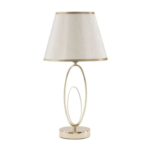 Gouden metalen tafellamp met beige lampenkap Ø 24×47 cm