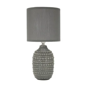 Grijze keramische bedlamp Ø 15×30,5 cm Grijze keramische bedlamp Ø 15×30,5 cm