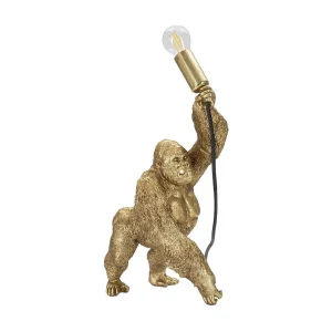 Gouden hars gorilla tafellamp, 22,5x16x40 cm Gouden hars gorilla tafellamp, 22,5x16x40 cm