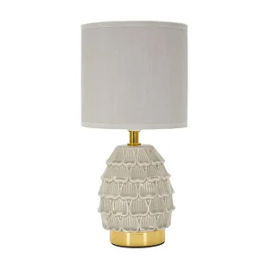 Grijze keramische bedlamp Ø 15×30,5 cm Grijze keramische bedlamp Ø 15×30,5 cm