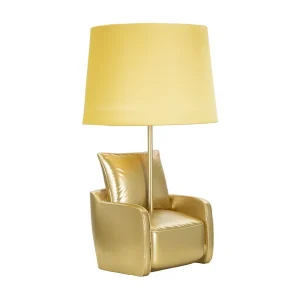 Gouden kunsthars fauteuil tafellamp Ø 26×46 cm