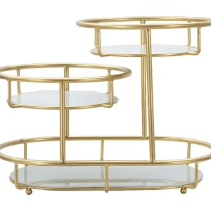 Gouden metalen opbergmeubel met 3 planken, 36×22,5×27 cm Gouden metalen opbergmeubel met 3 planken, 36×22,5×27 cm