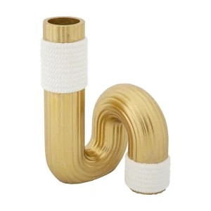 Goud en witte harsvaas 10,7×10,7×18,3 cm Goud en witte harsvaas 10,7×10,7×18,3 cm