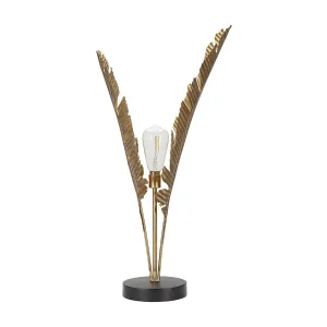 Gouden metalen tafellamp met bladeren Ø cm 26×65
